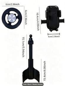 1pc Telescopic Car Phone Holder, 360° Free Rotation, Non-Blocking Cup Holder Installation, Magnetic & Clip-On Styles, Car Navigation Phone Mount, Compatible With IPhone 17/16/15/14/13/12 Pro Max, Smartphones - A - View 6