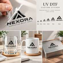 Custom UV DTF Transfer Stickers, Crystal Glossy Logo Stickers, Waterproof & Wear-Resistant, 10/50/100/200PCS For Cups, Notebooks, Cars, Gift Boxes, Windows, Glass Decoration - A - View 6