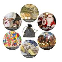 1pc/3pcs/5pcs 9*12cm Gold Foil Black Moon & Star Pattern Organza Drawstring Bags, Suitable For Jewelry Storage, Candy, Chocolate Packaging, Birthday, Party Gift Wrapping - Multicolor - View 4