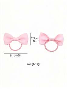 Children's Ribbed Satin Bow Hair Ties, Girls' Double Bun Hairstyle, School Daily, Birthday Party, Photo Shoot Baby Hair Accessories - Multicolor - View 5