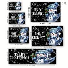 1pc Christmas Series Black & Blue Plaid Cute Snowman Pattern Coffee Bar Mat, Drainage Mat, Coffee Machine Soft Bottom Diatom Mud Drainage Mat, Soft Rubber Drainage Mat, Super Absorbent Wear-Resistant Dish Drying Mat, For Countertop Restaurant Kitchen Table Mat, Patio Dining Table Decor, Home Kitchen Supplies, Countertop Decor Mat - Multicolor - View 16