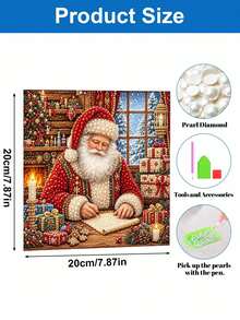 Handmade Pearl Painting Set With Frame, Christmas Penguin Pattern Design, Full Set Of Hand Tools, Wall Decoration, Christmas Gifts. - A - View 5