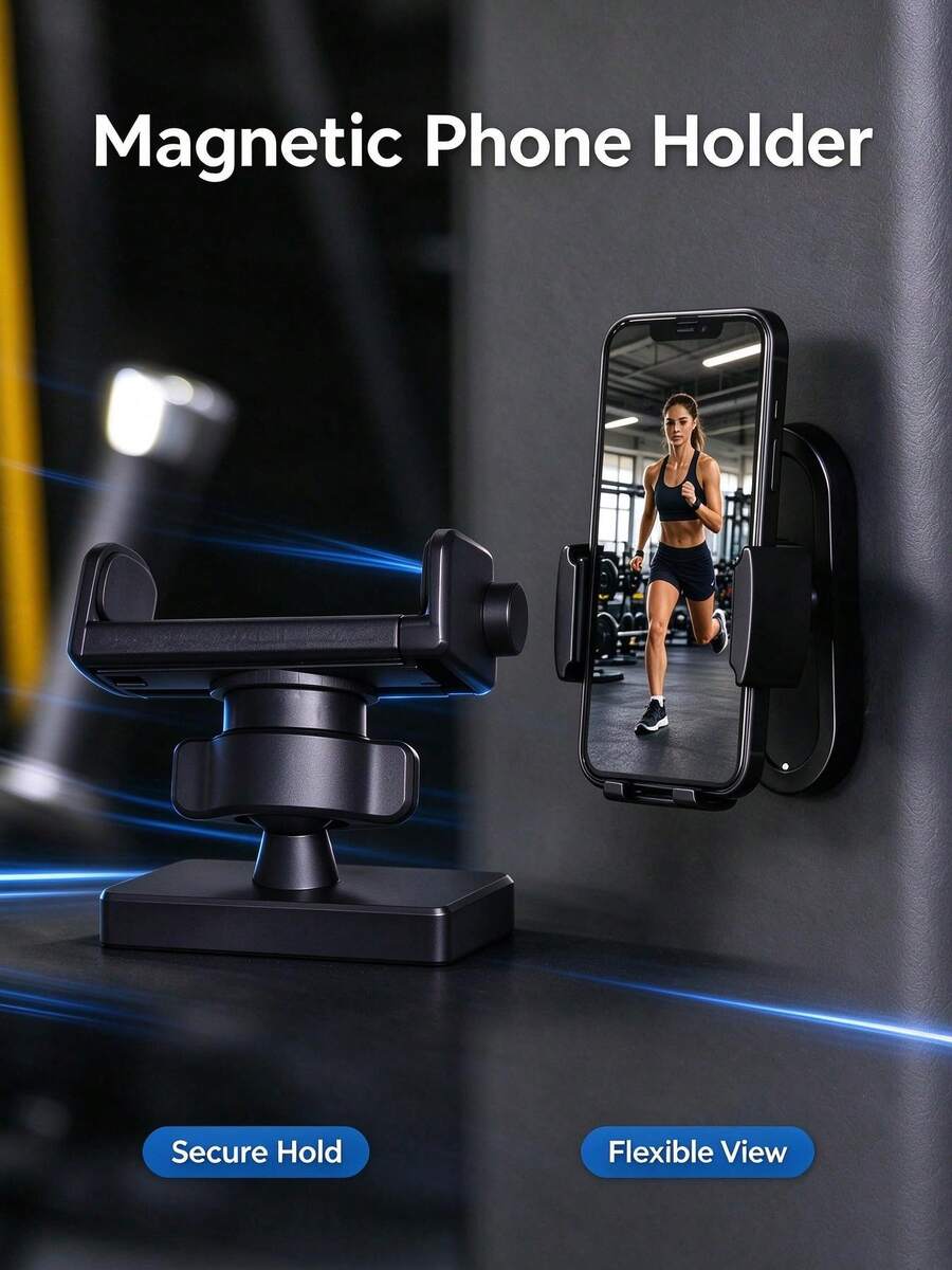 Universal Magnetic Phone Holder With Rotating Ball Joint, Multi-Angle Adjustable, Suitable For Car, Desk, Home, Office And Travel, Fitness Accessory Magnetic Phone Grip, Fitness Equipment - Multicolor - View 1