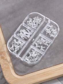 Transparent Soft Carved Bow Nail Art Charms, Boxed Mixed Style 3D Transparent Nail Decorations, Suitable For Press-On And Natural Nails DIY Nail Accessories - White - View 9