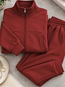 Women Two-Piece Outfits - Red - View 2