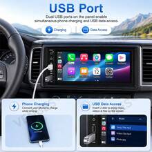 VENBES 6.86 Inch 1DIN Wired CarPlay Car Player, Bluetooth Touchscreen MP5 Head Unit, Supports FM Radio, USB/AUX, Optional Steering Wheel Control And 8-LED Backup Camera - Main Unit - View 10