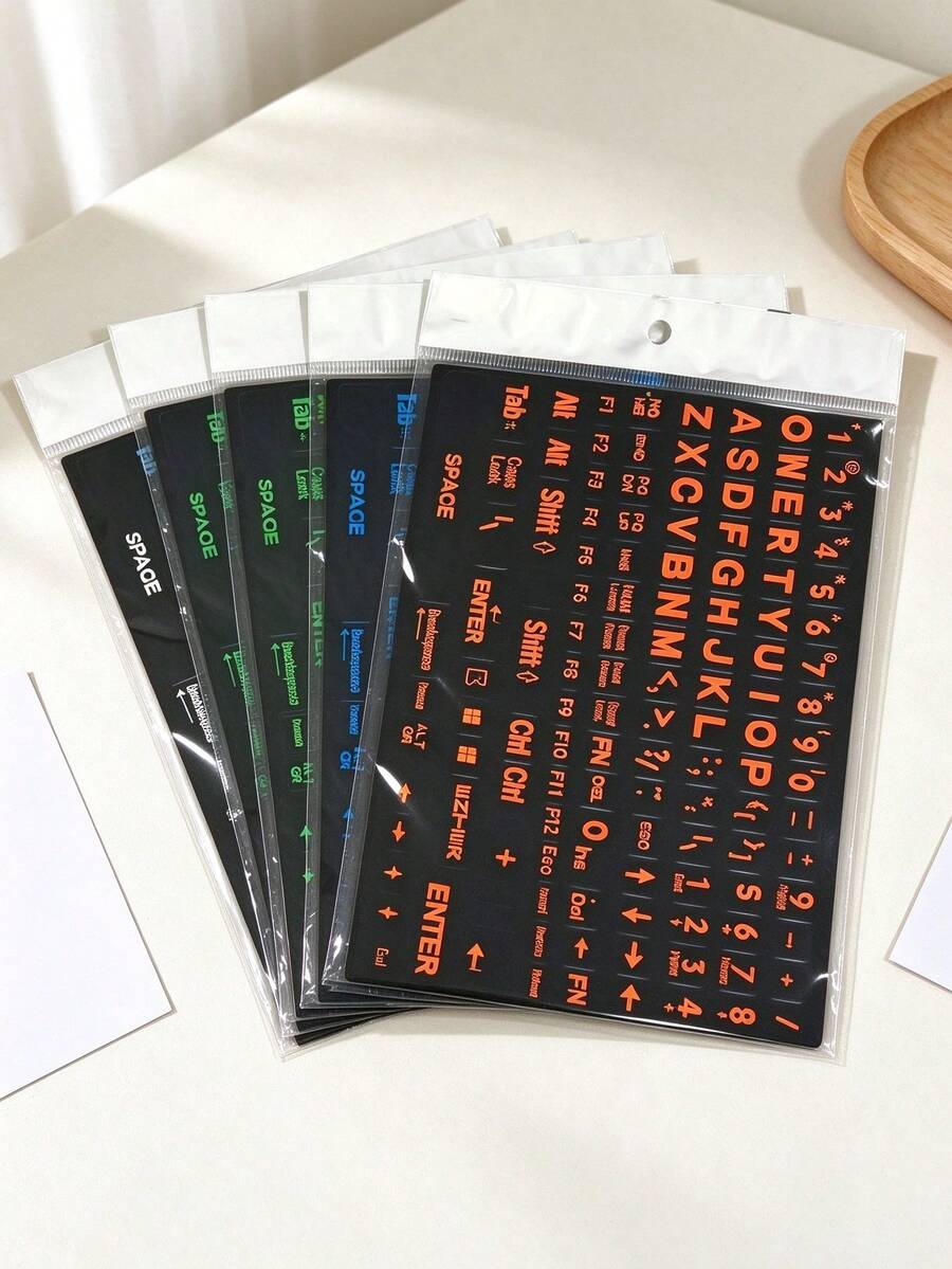 Universal English Keyboard Stickers With Includes A Cleaning Cloth And Tweezers:Available In Multiple Colors,Applicable For Computer,Laptop And Desktop Keyboard,Keyboard Letter Replacement Stickers,An Ideal Birthday Gift For Keyboard Enthusiasts. - One Size Fits All - View 1