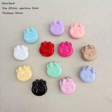 Akrilik Warna Solid Pelapisan Elektro Warna UV Aksesoris Kucing Dasi Kupu-kupu Manik-manik Lubang Lurus Bahan Perhiasan Kartun Lucu - MultiWarna - View 10