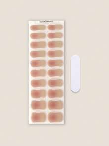 Miếng dán móng gel bán cứng chủ đề Giáng Sinh, 20 miếng, bền lâu chất lượng salon, dễ dán và tháo, miếng dán móng gel dùng với đèn UV - Màu hồng gỉ - Xem 3