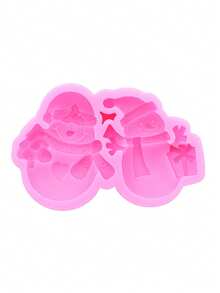 1pc Pink Liquid Silicone Material Silicone Mold Christmas Snowman Silicone Mold For Making Keychain Decor Hanging Ornament Decorative Patch Refrigerator Magnet Plaster Aromatherapy Patch - Christmas Snowman - View 13