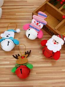 1pc Christmas Decoration Christmas Tree Hanging Ornament Old Man Figurine Holding Bell Christmas Holiday Decor Small Gift - Multi-color - View 6