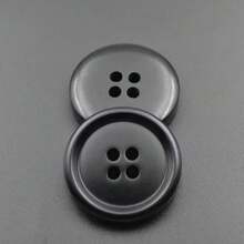 100pcs/50pcs/10pcs Black 4-Hole Resin Buttons, Various Sizes Round Sewing Buttons, Suitable For Coats, Suits, Jackets, Shirts, Pants, DIY Clothing Sewing Crafts - Multi-color - View 1