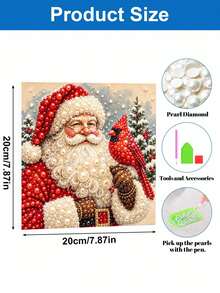 Handmade Pearl Painting Set With Frame, Christmas Penguin Pattern Design, Full Set Of Hand Tools, Wall Decoration, Christmas Gifts. - A - View 5