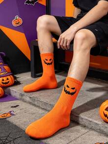 1/5 Pasang Kaos Kaki Kru Dua Sisi Bermotif Goblin, Cocok untuk Halloween, Unisex, dan Menyenangkan - MultiWarna - View 3