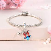 1Pc Sparkling Silver Plated Assorted Design Flowers Animals Charm For Bracelet Necklace Large Hole Spacer Jewelry Making Gift Perfect For Lovely Gifts - Silver - View 11