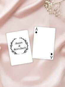 1pc Personalized Photo & Text Wedding Playing Cards, Custom Name & Wedding Date Printed Poker, Groom & Bride Newlyweds, Guest Party Favor - Multicolor - View 26