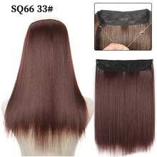 Women Invisible Fish Line Straight Hair Extensions, Adjustable Elastic Wire Synthetic Hairpiece, Matte Heat‑Resistant Fiber One Piece Hair Extensions Easy Wear For Daily Party - Multicolor - View 27