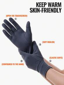 1 Pair WRELS Outdoor Warm Gloves, Fleece Flip-Top Gloves, Touchscreen Glove Liners, Suitable For Cycling, Running, Skiing - Multicolor - View 5