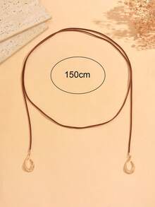 1pc Bohemian Style Brown Rope With Gold Fish Hook Tiger Eye Stone Sun Pendant Necklace, Fashionable Versatile Women's Neck Jewelry, Suitable For Daily Wear, Dating And Vacation - Multicolor - View 7