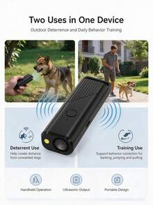 Mini Handheld Ultrasonic Dog Deterrent, Anti-Barking Device With LED Light, Rechargeable Bark Control Tool, Portable Pet Training Accessory For Indoor & Outdoor Use, Helps Deter Unfamiliar Dogs & Biting - Multicolor - View 7