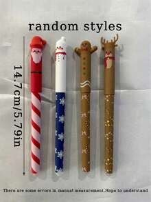 Cute Cartoon Christmas Pens For Children, Featuring Designs Of Santa Claus, Snowmen, Reindeer, And Gingerbread Men. These Pens Are Suitable As Small Gifts For Student Classes, Classroom Rewards, Or Christmas Exchange Gifts. - Multicolor - View 9
