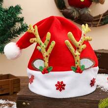 Reindeer Antler Santa Hat – Adult Santa Hat For Christmas Parties – Festive Headwear For Holiday Decor - Premium Exclusive Christmas Hat - View 2