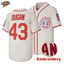 Men's Size 43 Jimmy Dugan Embroidered Baseball Jersey - A League Of Their Own Halloween Cosplay Baseball Uniform - Beige - View 2