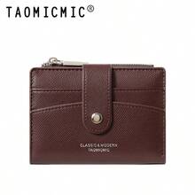 Women's PU Leather Wristlet Wallet, Fashionable Versatile Bifold Short Wallet, Snap Closure With Multiple Card Slots, Zipper Coin Pocket, Portable - Multicolor - View 15