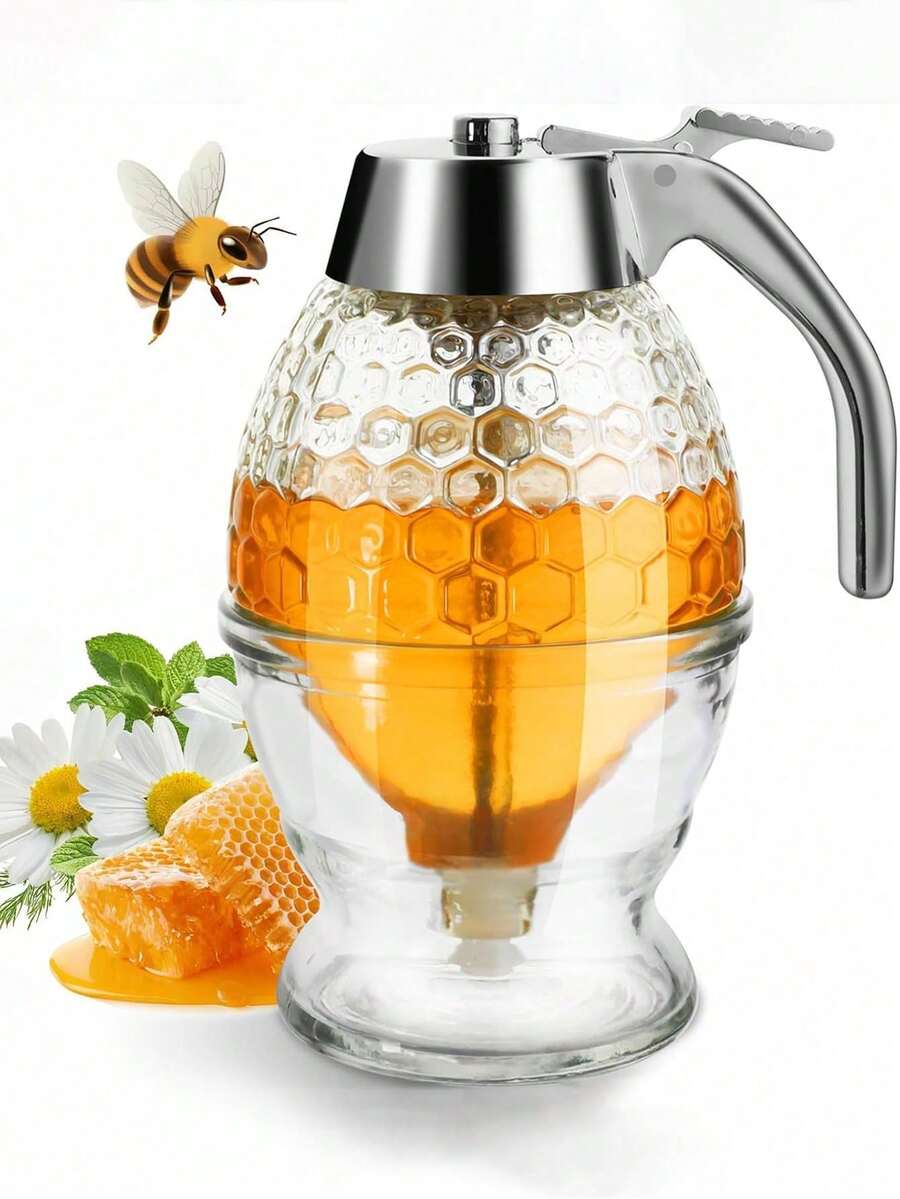 1pc/8oz Honey Dispenser, Transparent Honey Dispenser Without Dripping ...