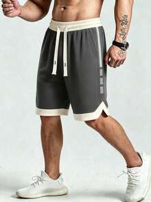 Men's Summer Fashion Sports CasualBermuda Shorts, Sporty Side Pocket Design, Suitable For Daily Wear/Fitness/Travel - Dark Grey - View 9