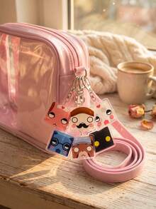 6Pcs Animal Hospital Acrylic Keychains, Q-Version Cartoon Animal Face Pattern, Car Key Pendant, Ita Bag Accessory, Daily Decoration, Halloween Gift, Birthday Gift, Christmas Gift, Party Favor, Graduation Gift, Back To School, Exquisite Collection, All Seasons - Multicolor - View 2