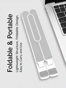 Multifunctional Portable Foldable Laptop & Computer Stand, Ergonomic Desktop High Stand With Alloy Rod Lightweight Design, Suitable For Various Sizes Of Slim Laptops & Tablets, Home Office & Study, Improves Sitting Posture & Protects Neck, Space-Saving Desktop Storage, Minimalist Universal Computer Stand - View 4