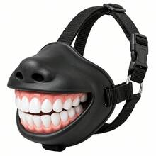 This Fun Dog Muzzle Made Of Adjustable Silicone Material, Suitable For Halloween, Social Media And Dog Photography, Is A Playful Accessory For Pets, Effectively Prevents Dog Barking, Suitable For Small, Medium And Large Dogs. - Black and White - View 7