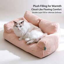 1pc Warm Pet Sofa Universal Removable Washable High Rebound Non-Collapse Cat Dog Couch Bed Indoor Home Use - Multicolor - View 2