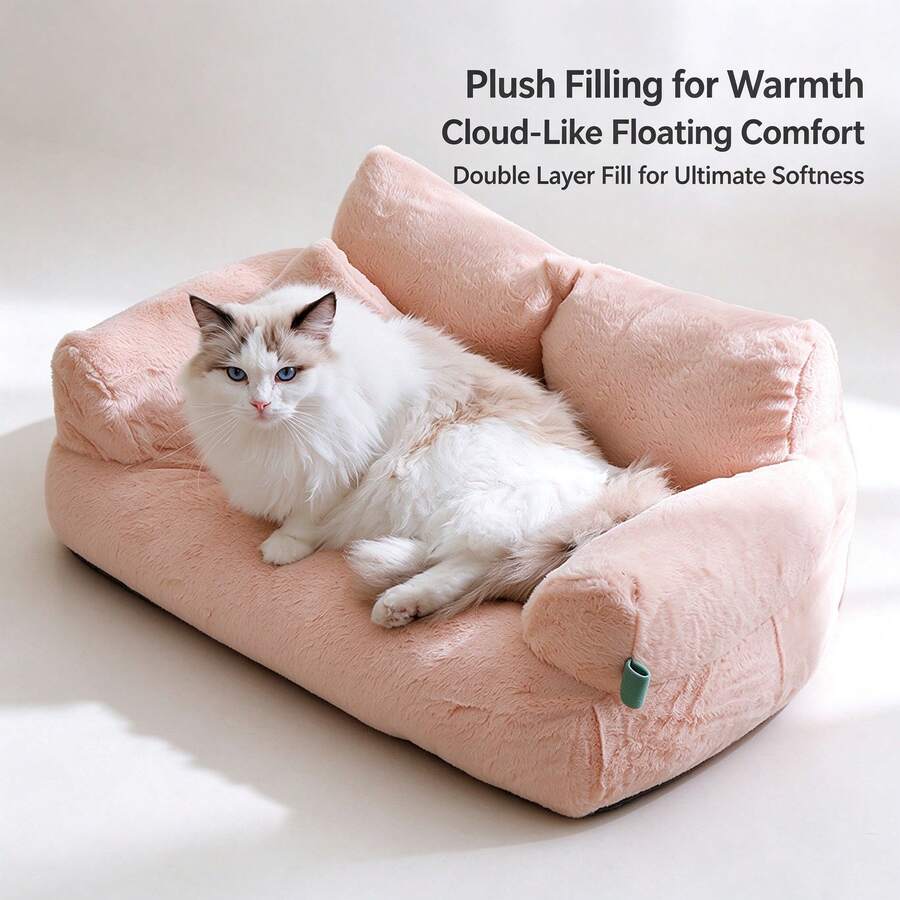 1pc Warm Pet Sofa Universal Removable Washable High Rebound Non-Collapse Cat Dog Couch Bed Indoor Home Use