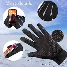 Men's Winter Touchscreen Gloves, Non-Slip Reflective Warm Brushed Lining Full Finger Sports Gloves With Grip Palm And Elastic Cuff, Suitable For Cold Weather Running, Jogging, Walking, Commuting, Daily Wear, Gift - Multicolor - View 5