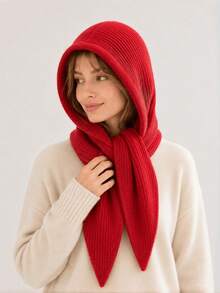 1pc Women's Warm Knitted Hat Scarf Headwear Neck Warmer, Autumn/Winter - Multicolor - View 9