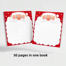 Santa Claus Theme Sticky Notes 4 Packs, Cute Holiday Self-Adhesive Memo Pad, 75x75mm Square Sticky Notes, 200 Sheets Total, Removable Backing, Suitable For Office, Home And Daily Use, Christmas Decoration, Christmas Message - 75*75mm - View 5