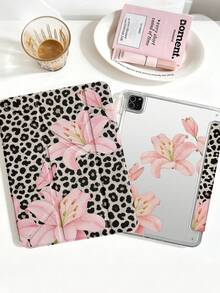 1件粉色百合紋平板保護殼，相容於 MatePad Air 11.5 吋、11.5 S 平板保護殼，壓克力背板，Y型折疊支架，附筆槽，相容於 Redmi Pad 2 11 吋、Pad SE 11 吋平板保護殼，相容於 iPad Air 11 吋、A16、第9代、第10代、第11代機型，雙面彩繪平板保護殼 - 彩色 - 查看 5