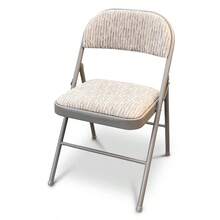 Deluxe Fabric Padded With Heavy Duty Steel Metal Frame Folding Back Rest Chair For Home Garden Office Computer Desk - Grey - View 2