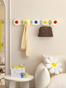 4pcs Black Cat Door Back Coat Rack Wall Hanging Hooks Solid Wood Wall-Mounted Bedroom Wall Simple Storage Rack - Multicolor - View 10