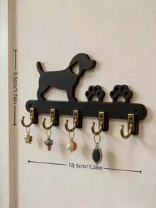 1pc Wall-Mounted Key Hook, Fashionable Entryway Wall Key Storage Rack, Wooden Wall Decor, Decorative Key Rack, Handmade Wooden Home Decor, Detachable Wooden Key Rack - Home Love - View 3