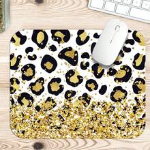 1pc Black And Gold Leopard Print Gaming Mouse Pad, Abstract Metallic Animal Spot Pattern Extended Desk Mat For Home Office And Gaming, Sizes S/M/L/XL - View 15