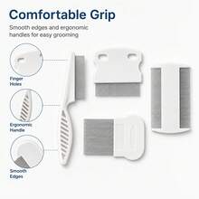 Four Piece Pet Comb Set, Precision Fine Tooth Comb, Suitable For Cats And Dogs, Tools For Removing Lice, Dandruff, And Shedding - View 4