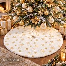 Tree Skirt, Carpet, Decorative Scene Arrangement, Ornaments, Knitted Gifts, Photography Props.Christmas Tree Apron, - 1PC - View 5