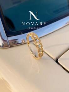 1pc Vintage Zirconia Ring Women's Engagement Wedding Party Daily Wear Anniversary Jewelry Gift - Vintage Rings - View 3