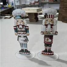 2D/2pcs Christmas Nutcracker Statue Decor, Christmas Theme Photo Props And Scene Decoration Statue, Christmas Party Scene Decoration Props, Suitable For Room Decor Or Party Home Decor, Home Christmas Decoration, Christmas Symbol - 2pcs - View 7