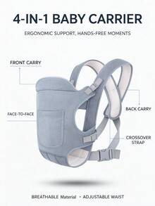 Gendongan Bayi Bentuk U Lembut & Bernapas - Gendongan Bayi Ergonomis, Bebas Tangan untuk Digunakan di Depan & Belakang, Desain yang Dapat Diatur untuk Semua Musim, Mudah & Portabel untuk Para Ibu! - Tali bahu berbentuk U - View 6