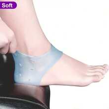QKC 4pcs Comfortable Silicone Breathable Heel Pads, Shock-Absorbing Pressure-Relieving Anti-Slip Heel Protectors, Soft Breathable Washable Heel Cushions For Men And Women - Blue - View 5