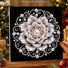 1 New Pearl Art Set, Including Pearls, Canvas And Tools, Ideal As Home Wall Decoration Gift, With Inner Frame - A - View 6